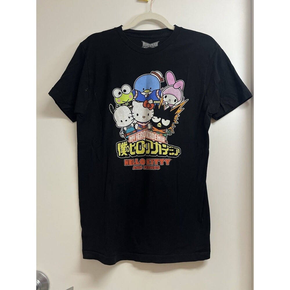 Hello Kitty My Hero Academia Collab T-Shirt Black Adult Size M Graphic Tee